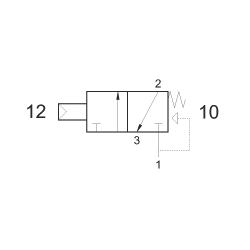 Valva pneumatica 3/2 NC - 321 MC ,revenire cu arc