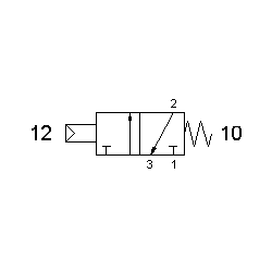 Valva pneumatica 3/2 NC - 321 MRC ,revenire cu arc, capace ranforsate