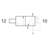 Valva pneumatica 3/2 NC - 322 MC SUP,cu comanda superioara revenire cu arc