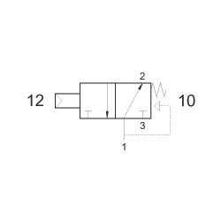 Valva pneumatica 3/2 NO - 321 MCA ,revenire cu arc