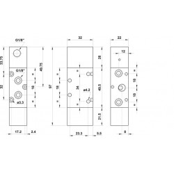 Valva pneumatica 5/2 - 521 MRC , revenire cu arc ,capace ranforsate