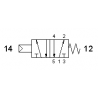 Valva pneumatica 5/2 - 522 MRC , revenire cu arc ,capace ranforsate