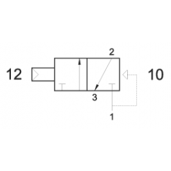 Valva pneumatica 3/2 NC - 321 CFP dubla comanda ,revenire arc -aer