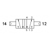 Valva pneumatica 5/2 - 522 CC SUP comanda superioara , dubla comanda