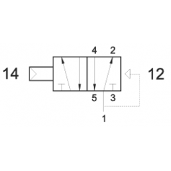 Valva pneumatica 5/2 - 521 CFP dubla comanda ,revenire arc-aer