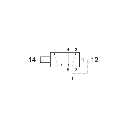 Valva pneumatica 5/2 - 521 CFP dubla comanda ,revenire arc-aer