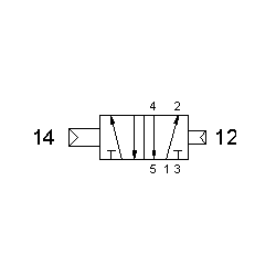 Valva pneumatica 5/2 - 522 CCD diferentiala, dubla comanda