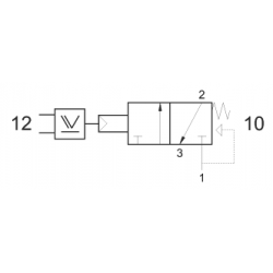 Valva pneumatica 3/2 NC - 322 ORM cu element OR integrat, revenire cu arc