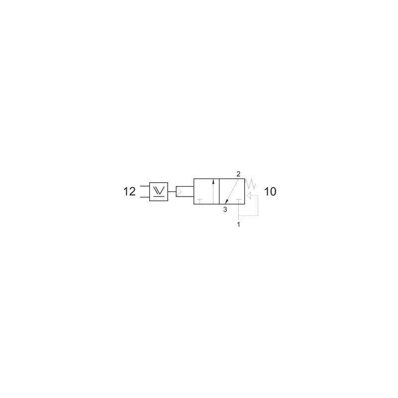 Valva pneumatica 3/2 NC - 322 ORM cu element OR integrat, revenire cu arc