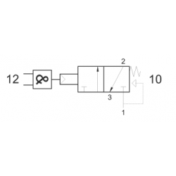 Valva pneumatica 3/2 NC - 322 ANDM cu element AND integrat, revenire cu arc