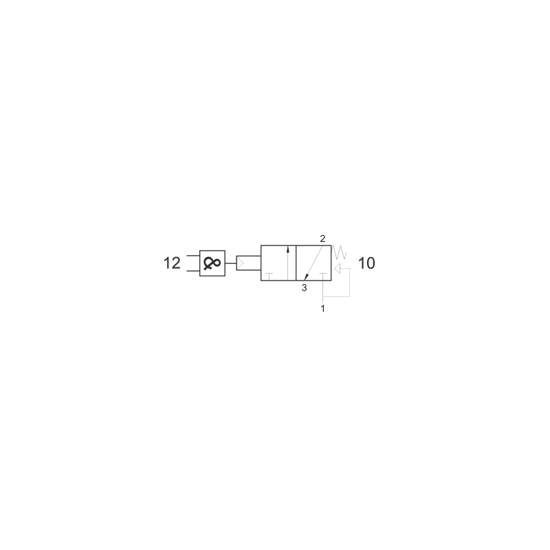 Valva pneumatica 3/2 NC - 322 ANDM cu element AND integrat, revenire cu arc
