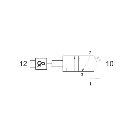 Valva pneumatica 3/2 NC - 322 ANDM cu element AND integrat, revenire cu arc