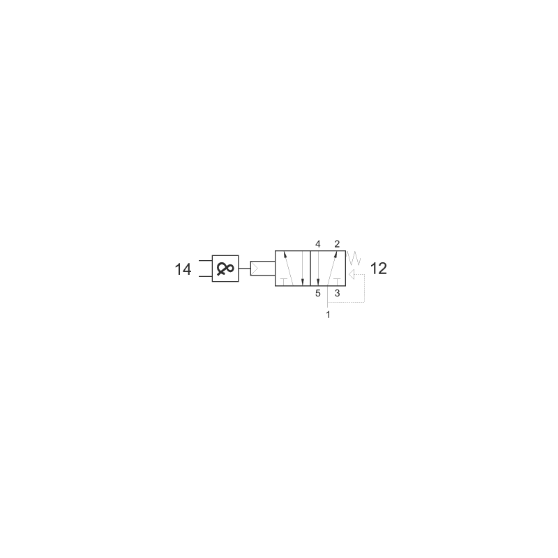 Valva pneumatica 5/2 - 522 ANDM cu element AND integrat, revenire cu arc