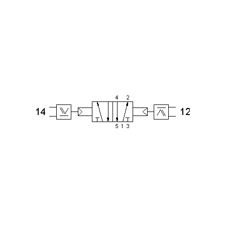 Valva pneumatica 5/2 - 522 2OR cu element OR integrat, dubla comanda