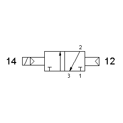 Valva electrica 3/2 NC -322 CE ,revenire pneumatica