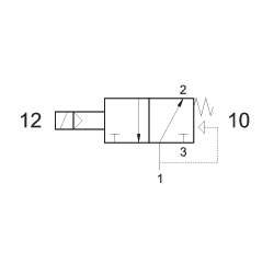 Valva electrica 3/2 NO - 321 MEA, revenire arc
