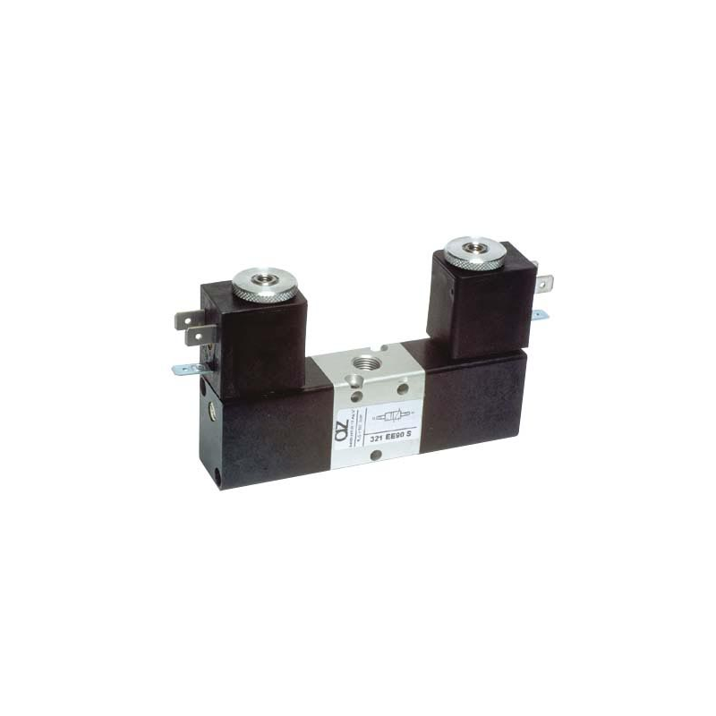 Valva electrica 3/2 NC - 321 EE90 S bobina la 90°, dubla comanda electrica
