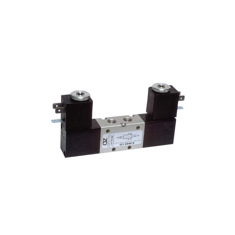 Valva electrica 5/2 - 521 EE90 S bobina la 90°, dubla comanda electrica