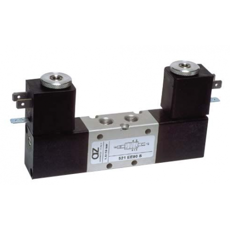 Valva electrica 5/2 - 521 EE90 S bobina la 90°, dubla comanda electrica