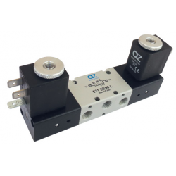 Valva electrica 5/2 - 521 EE90 L bobina la 90°, dubla comanda electrica