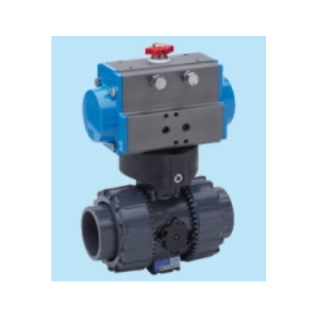 8P016100 Valva PVC 2/2 cu bila cu actuator dubla actiune
