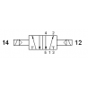 Valva electrica 5/2 - 522 EE, dubla comanda electrica