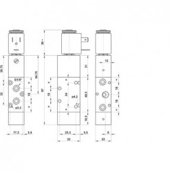 Valva electrica 5/2 - 521 EFP ,revenire arc-aer