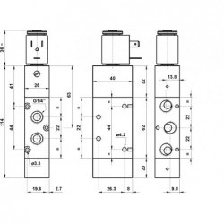 Valva electrica 5/2 - 522 EFP ,revenire arc-aer