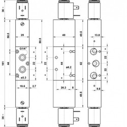 Valva electrica 5/3 - 5223A EE centru deschis, dubla comanda electrica