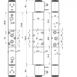 Valva electrica 5/3 - 5213A EE AS,centru deschis,dubla comanda electrica,suplimentare aer