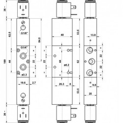 Valva electrica 5/3 - 5223A EE AS,centru deschis,dubla comanda electrica,suplimentare aer