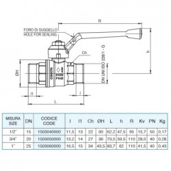 1503 Robinet manual 2/2 alama M/M 160C(full bore)