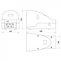 Pedala pneumatica cu valva 5/2, alimentare aer G1/4, cu protectie