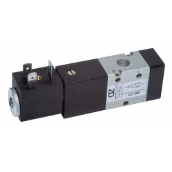 Electroventil 3/2, monostabil, actionat electric cu 1 bobina, revenire arc