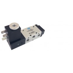 Electroventil 5/2, monostabil, actionat electric cu 1 bobina la 90, revenire arc