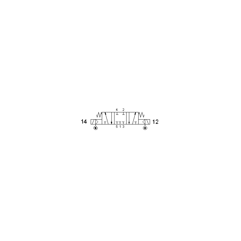Electroventil 5/3, centrul inchis, cu doua bobine, pilotata separat