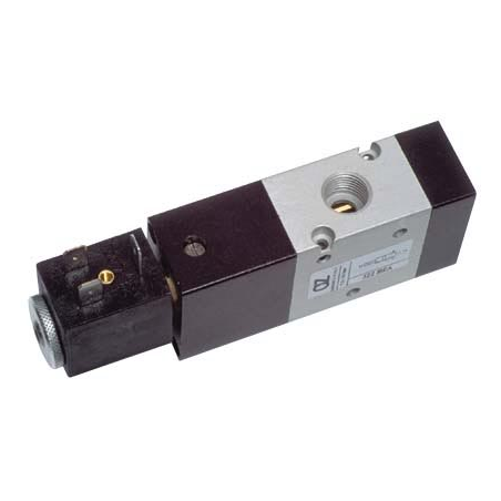 Electroventil 3/2, monostabil, actionat electric cu 1 bobina, revenire arc