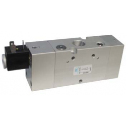 Electroventil 3/2, monostabil, actionat electric cu 1 bobina, revenire arc