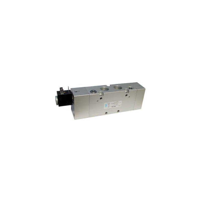 Electroventil 5/2, monostabil, actionat electric cu 1 bobina, revenire pneumatica interna