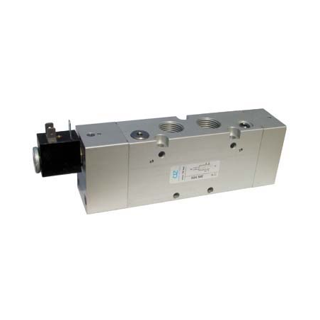 Electroventil 5/2, monostabil, actionat electric cu 1 bobina, revenire pneumatica interna