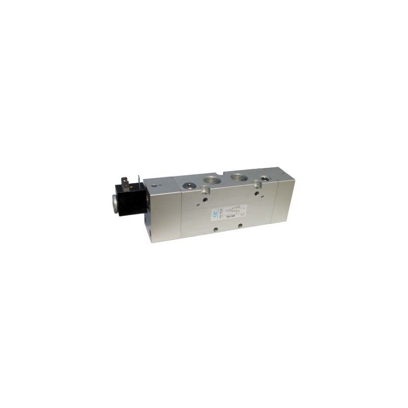 Electroventil 5/2, monostabil, actionat electric cu 1 bobina, revenire arc