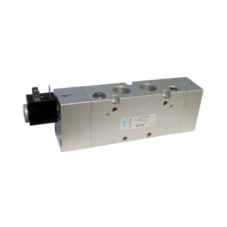 Electroventil 5/2, monostabil, actionat electric cu 1 bobina, revenire arc