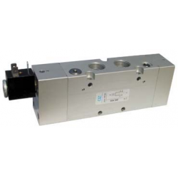 Electroventil 5/2, monostabil, actionat electric cu 1 bobina, revenire arc
