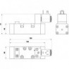 Electroventil pneumatic ISO2 5/2, monostabil, actionat electric cu 1 bobina, revenire pneumatica
