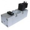 Electroventil 5/2, bistabil, actionat electriuc cu 2 bobine, revenire electro-pneunatica