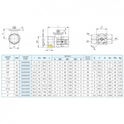 2500 Robinet actuator 2/2 alama M/M 160C PTFE, sfera alama, ISO 5211