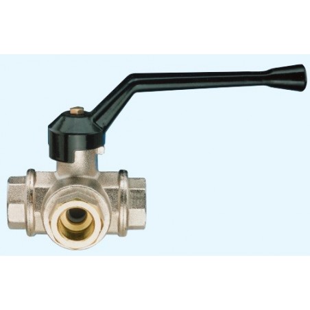 3300 T Robinet manual 3/2 T alama, -20 - 160 C, PTFE, sfera alama