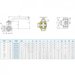 3300 T Robinet manual 3/2 T alama, -20 - 160 C, PTFE, sfera alama