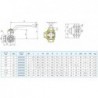 3400 L Robinet manual 3/2 L alama, -20 - 160 C, PTFE, sfera alama