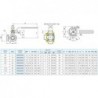 3600 L Robinet actuator 3/2 L alama 160 C, PTFE, PTFE, sfera alama, ISO 5211